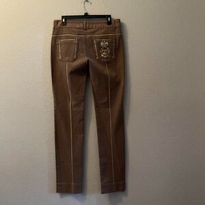 JUST CAVALLI Jeans Brown Mid Waist Skinny Denim Pants 32/46